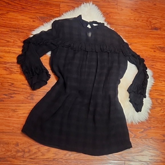 H&M Black Ruffle Sheath Dress - Picture 1 of 6